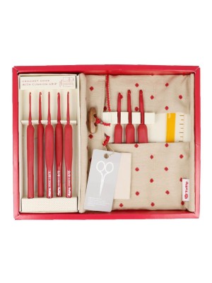 TULIP ETIMO RED HAAKNAALDEN SET SOFTGRIP 